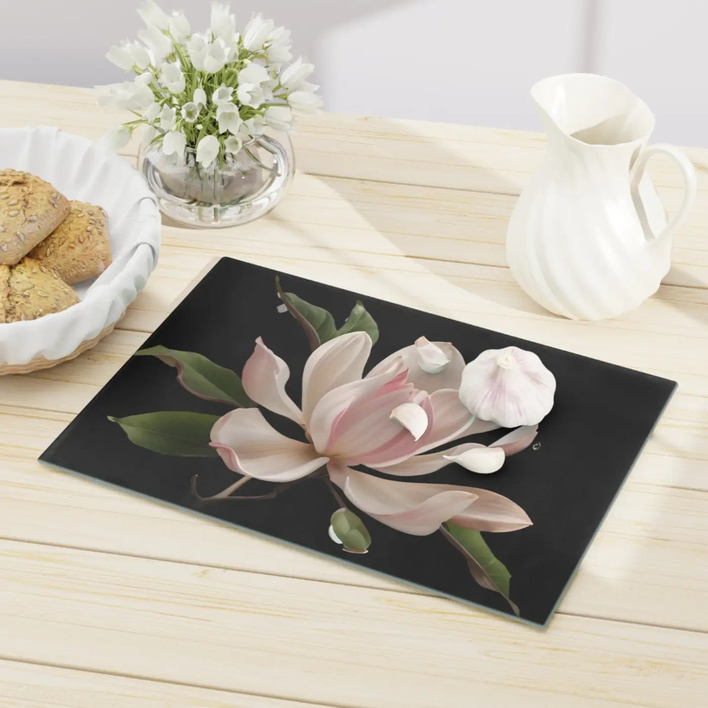 Large Pink Flower Cutting Board - Bold Kitchen Style - DipaliZ