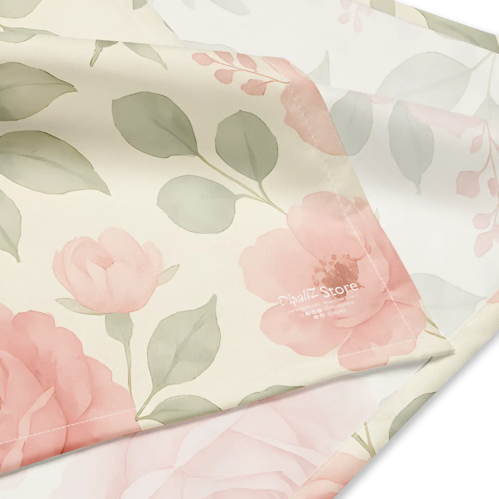All-Over Print Bandana - Large Pink Rose Flowers - DipaliZ