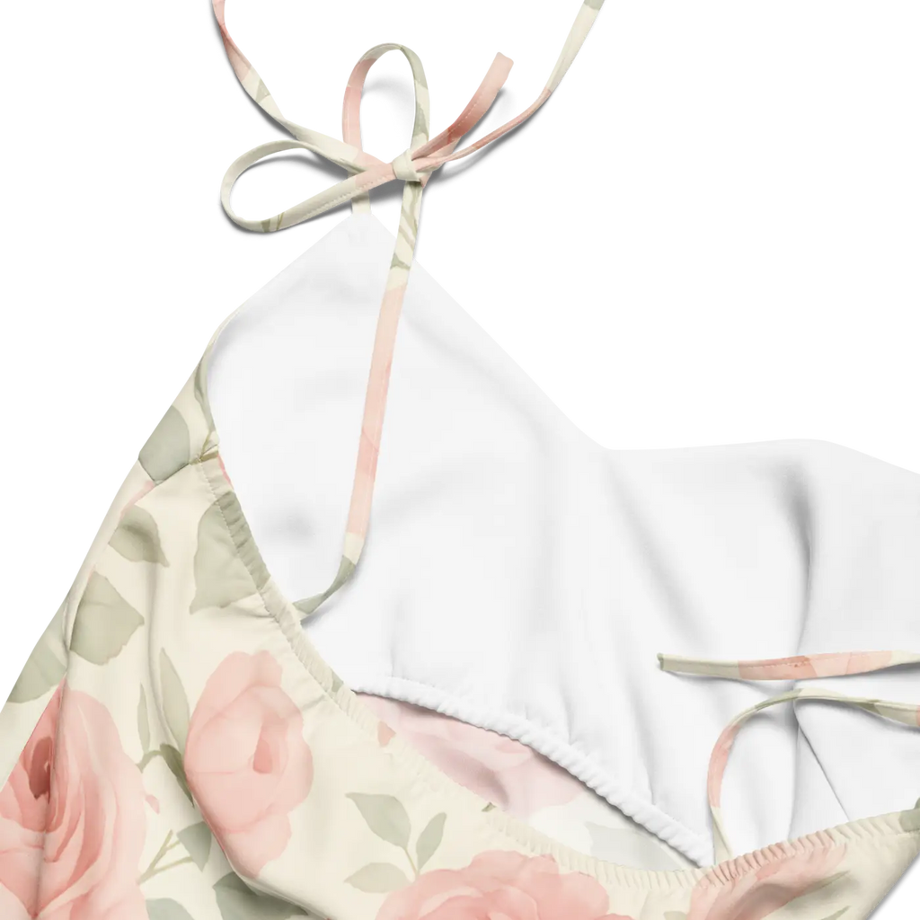 Midi Dress with Large Pink Roses and Built-In Bra - DipaliZ