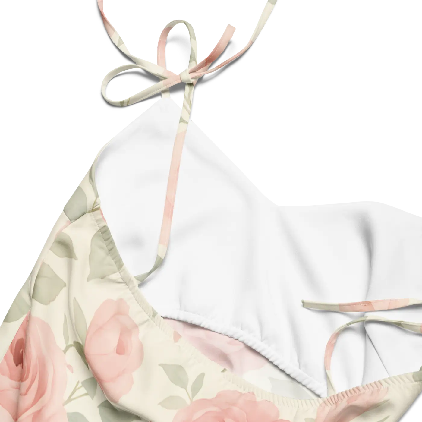 Midi Dress with Large Pink Roses and Built-In Bra - DipaliZ