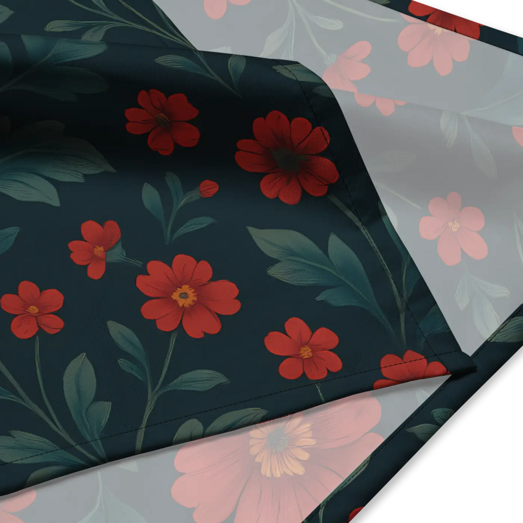 Bandana Bold Red Blooms - All-Over Print Floral - DipaliZ