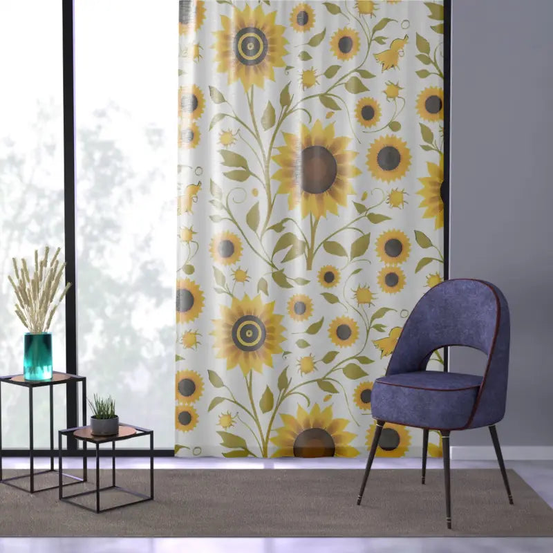 Large Sunflowers Window Curtain - Bold Home Decor - DipaliZ
