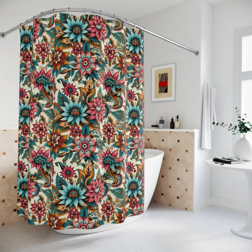 Vibrant Floral Shower Curtain - Durable Polyester - DipaliZ
