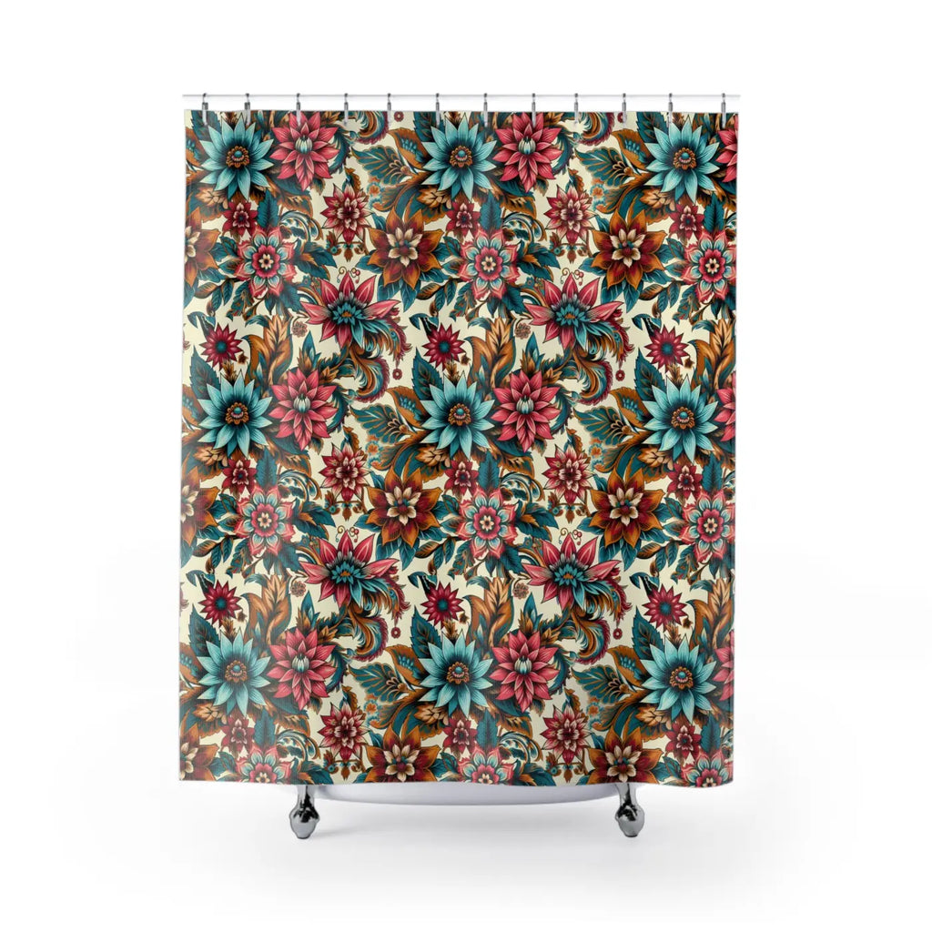 Vibrant Floral Shower Curtain - Durable Polyester - DipaliZ