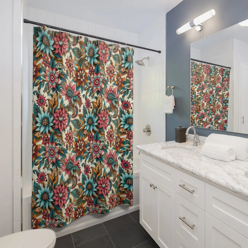 Vibrant Floral Shower Curtain - Durable Polyester - DipaliZ