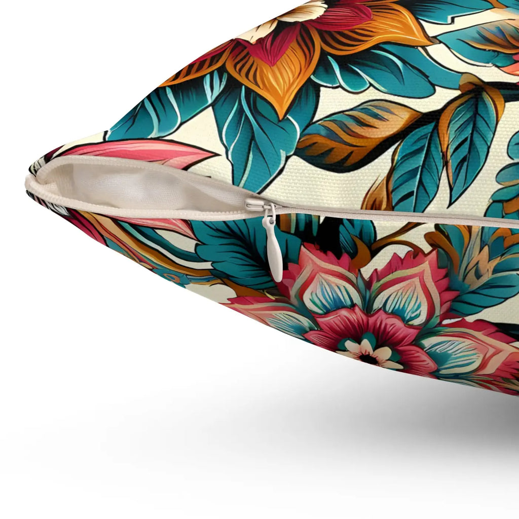 Vibrant Flowers Polyester Pillow - Bold Home Accents - DipaliZ