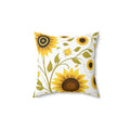 Large Yellow Sunflowers Square Pillow - Spun Polyester - DipaliZ