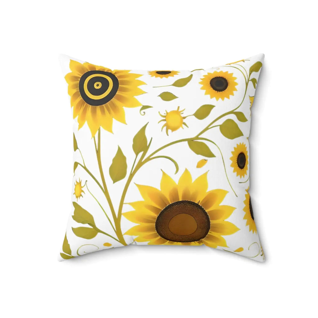 Large Yellow Sunflowers Square Pillow - Spun Polyester - DipaliZ
