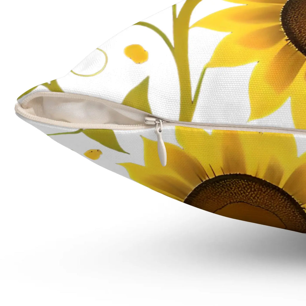 Large Yellow Sunflowers Square Pillow - Spun Polyester - DipaliZ