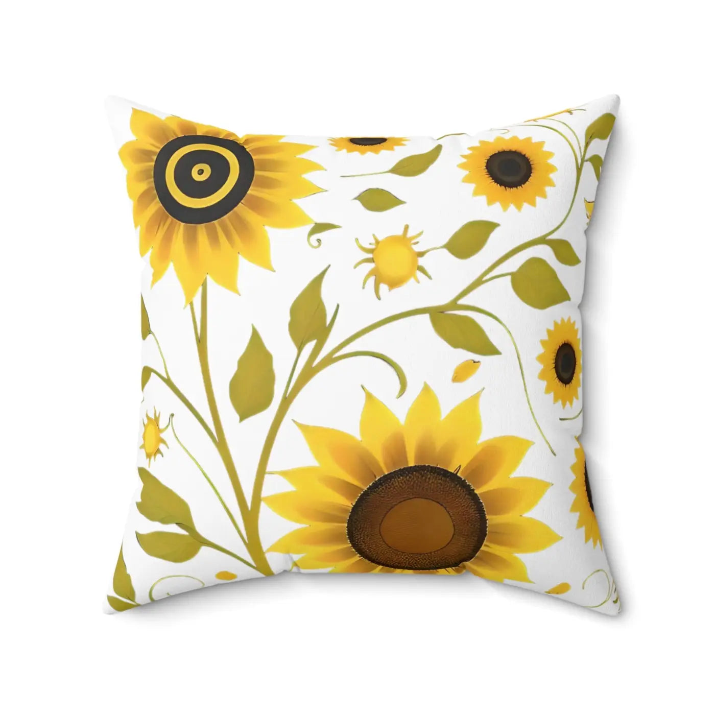 Large Yellow Sunflowers Square Pillow - Spun Polyester - DipaliZ