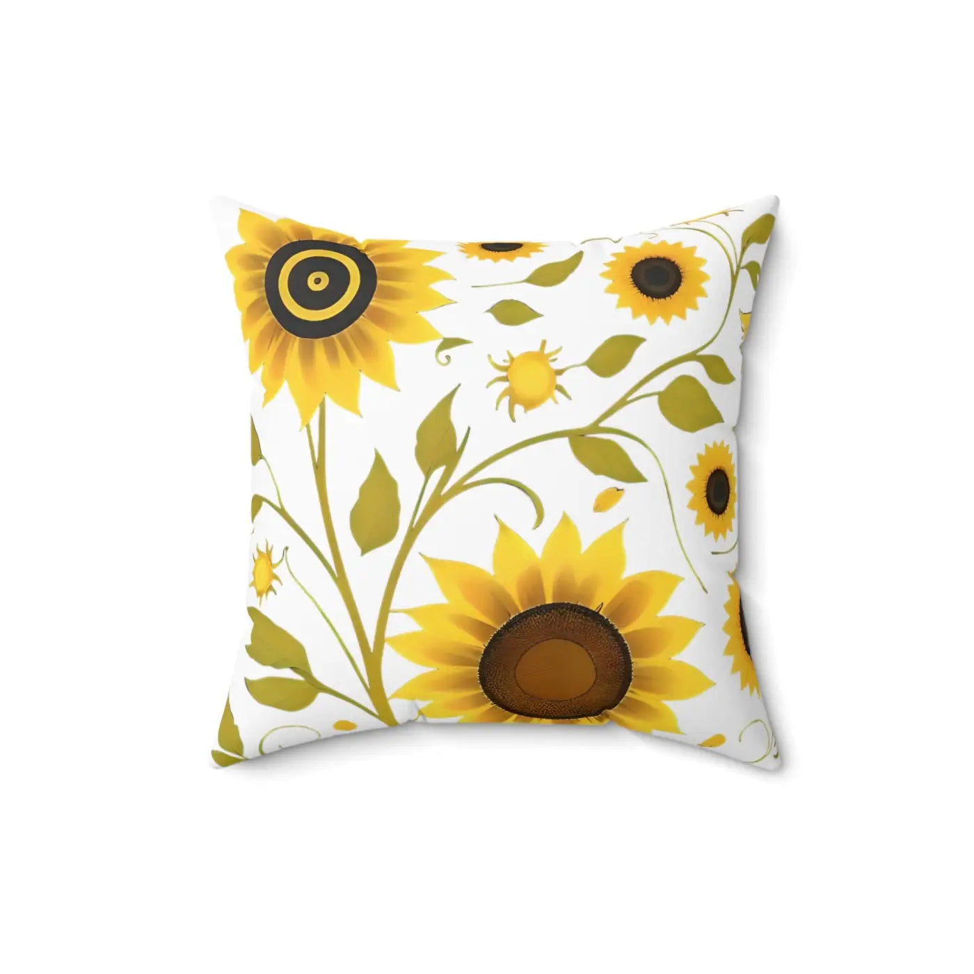 Large Yellow Sunflowers Square Pillow - Spun Polyester - DipaliZ