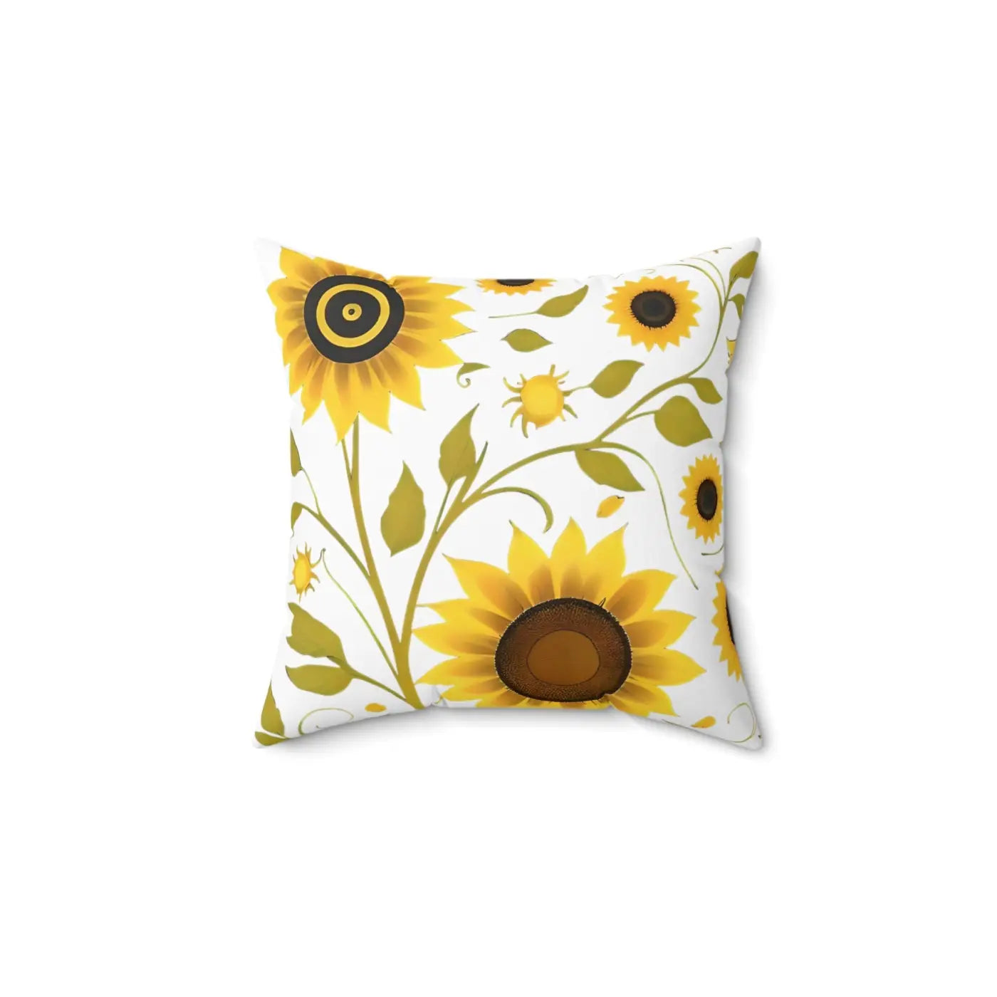 Large Yellow Sunflowers Square Pillow - Spun Polyester - DipaliZ