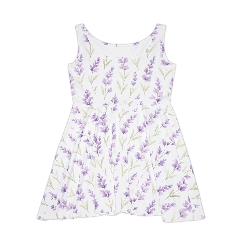 Lavender Floral Women's Skater Dress - Wedding Guest Outfit - DipaliZ