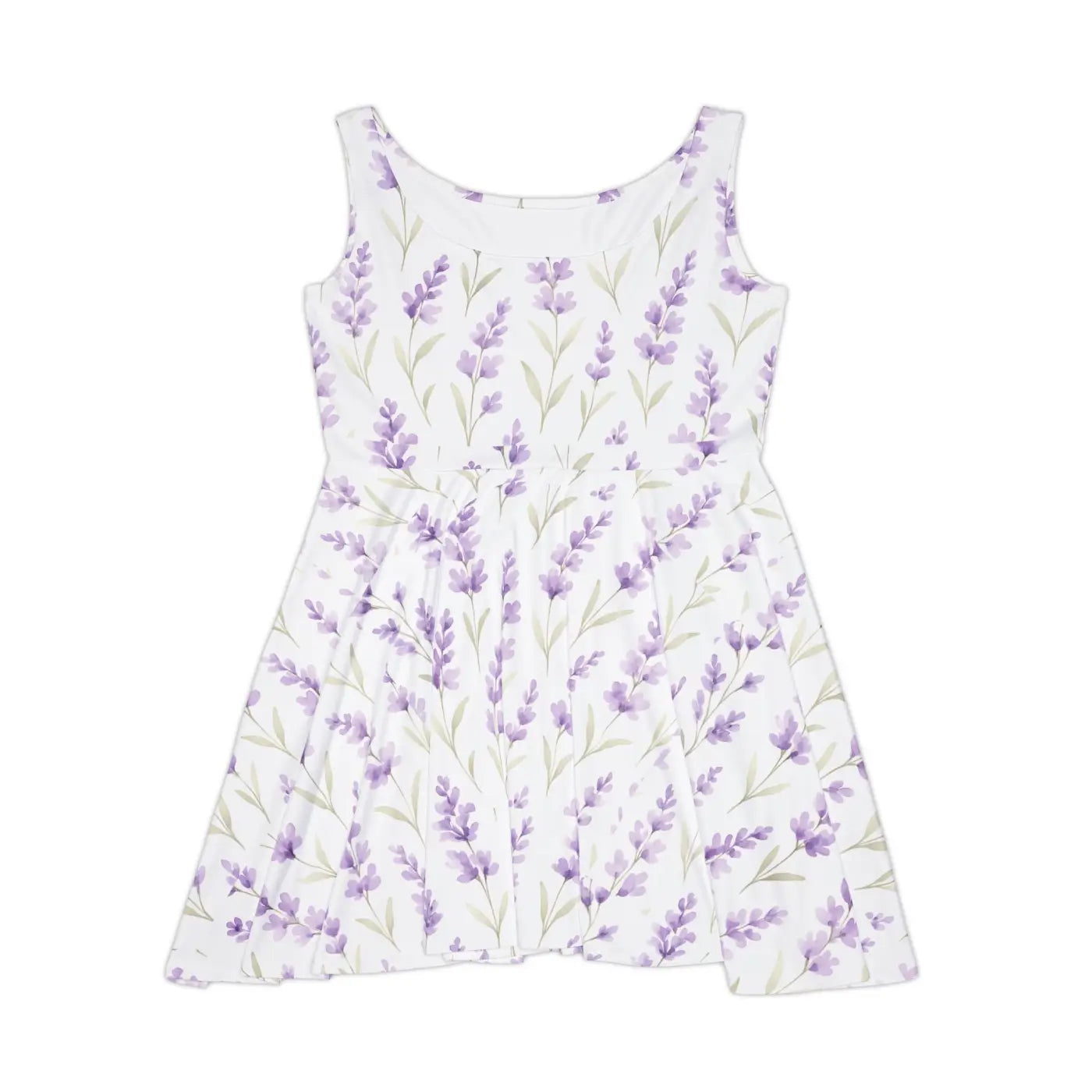 Lavender Floral Women's Skater Dress - Wedding Guest Outfit - DipaliZ
