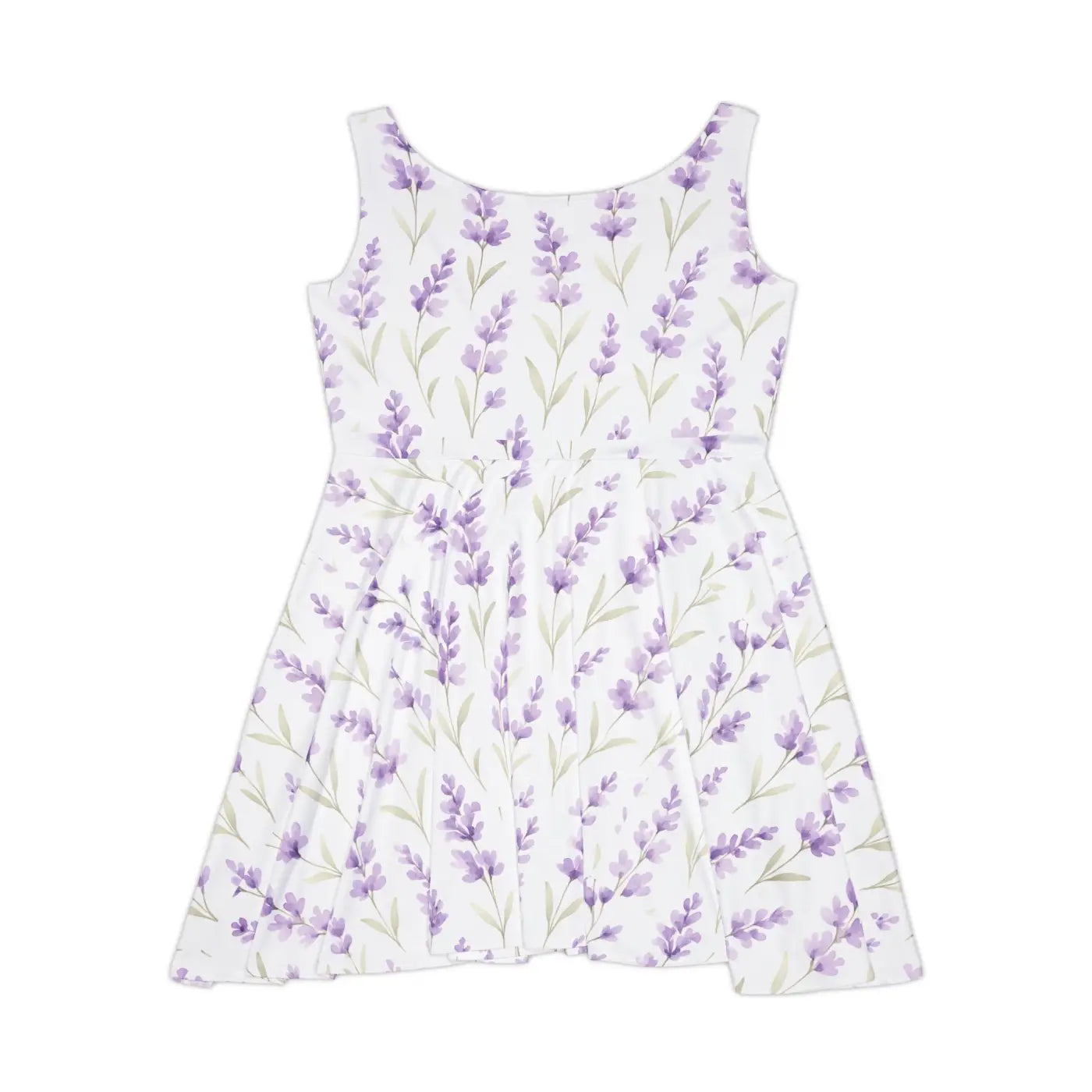 Lavender Floral Women's Skater Dress - Wedding Guest Outfit - DipaliZ