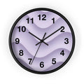 Lavender Wave Wall Clock - Abstract Purple Design Matte Black Frame - DipaliZ