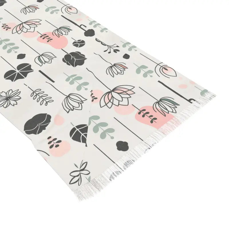 Floral Light Scarf - Leafy Pattern Elegance - DipaliZ