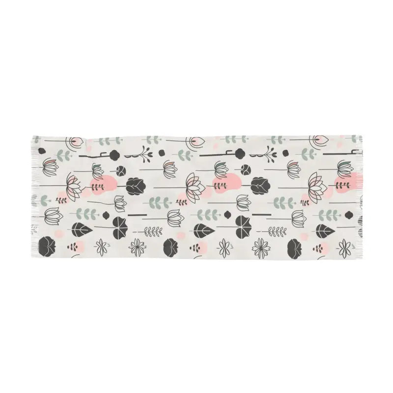 Floral Light Scarf - Leafy Pattern Elegance - DipaliZ