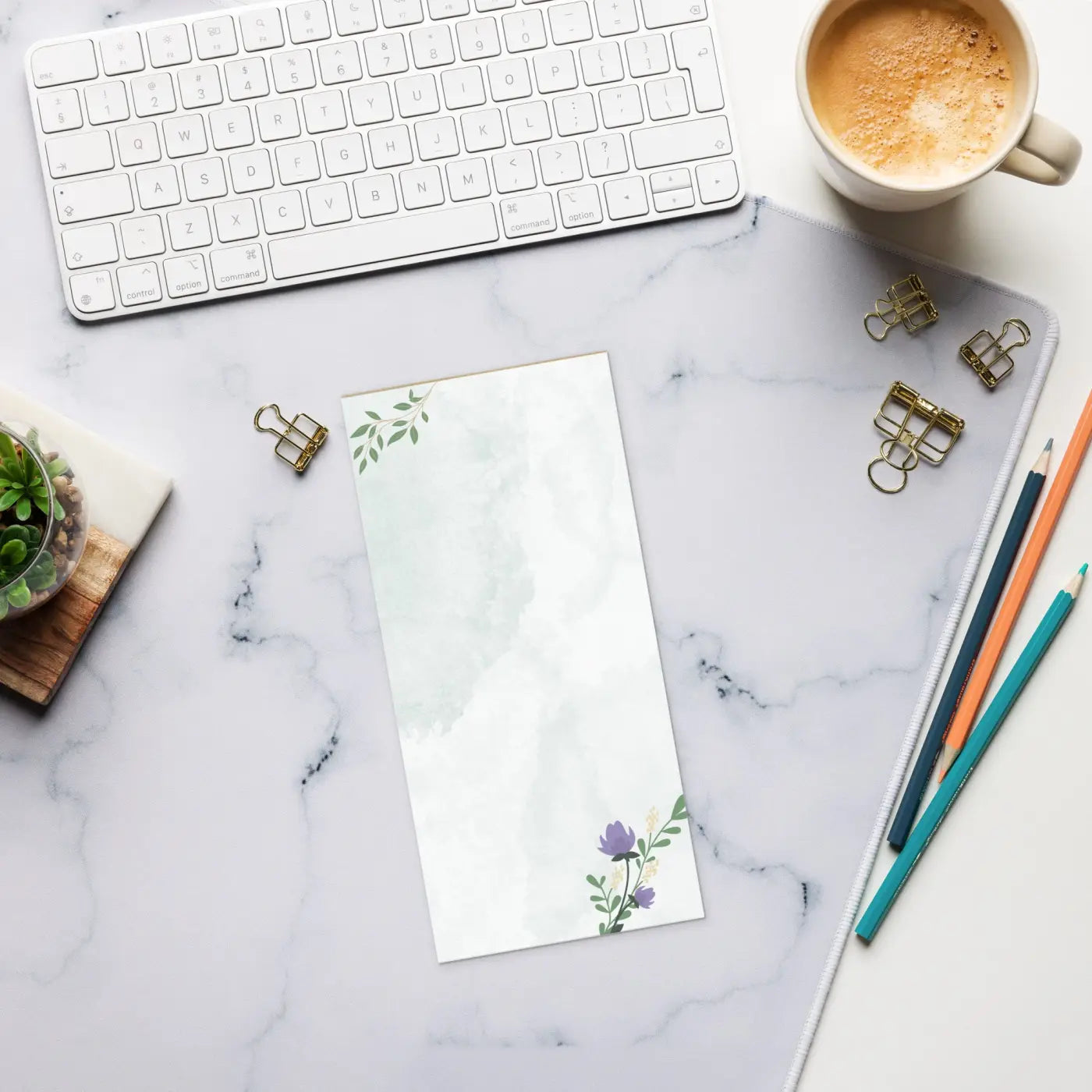 Elegant Leafy Notepad - Stylish Office Essential - DipaliZ