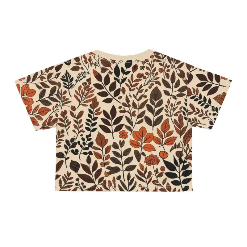 Earthy Tones AOP Crop Tee - Trendy Standout Style - DipaliZ
