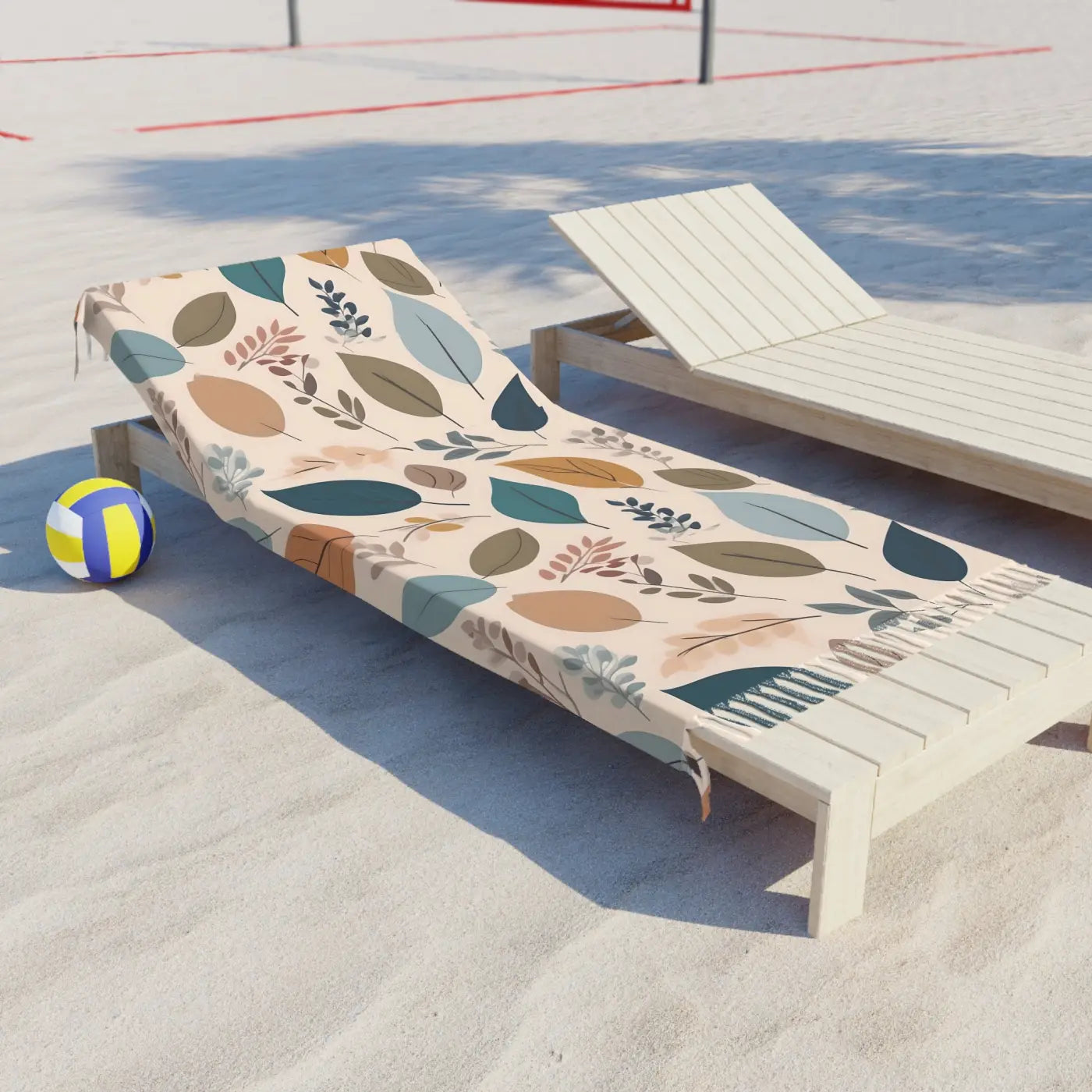Boho Beach Cloth - Leaves Pattern Outdoor Blanket - DipaliZ