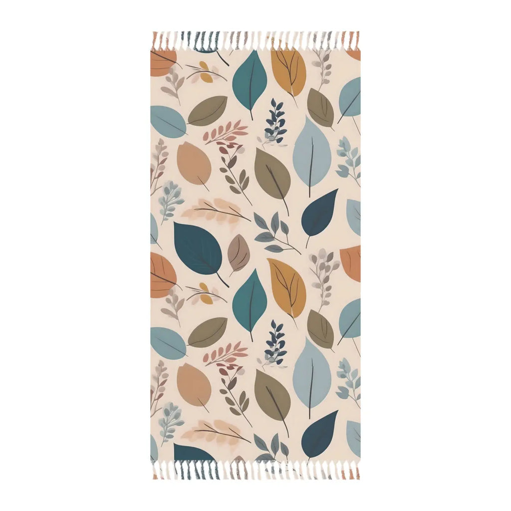 Boho Beach Cloth - Leaves Pattern Outdoor Blanket - DipaliZ