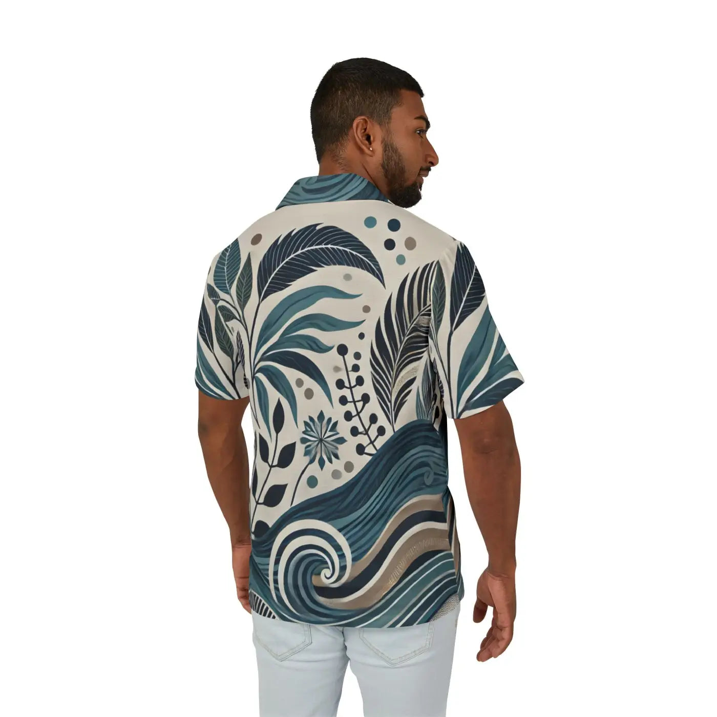 Hawaiian Camp Shirt - Wave Prints Summer Vibes - DipaliZ