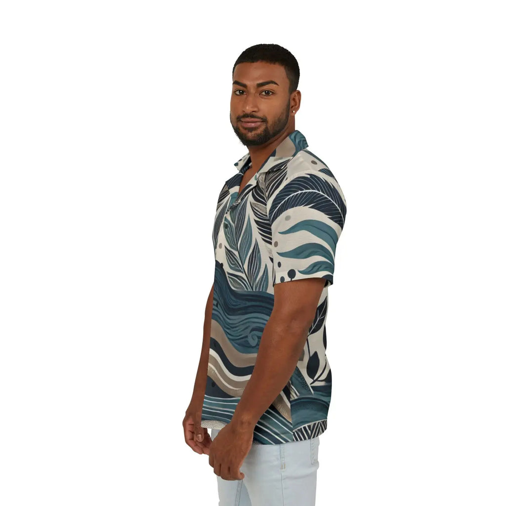 Hawaiian Camp Shirt - Wave Prints Summer Vibes - DipaliZ