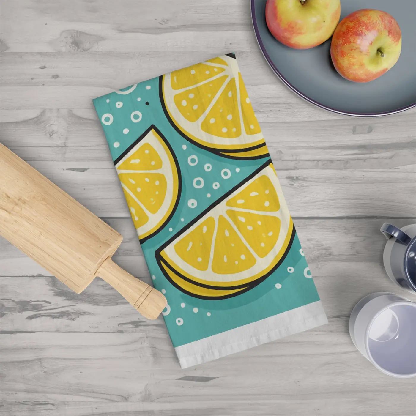 Lemon Slice Tea Towel - Bright Home Accent Kitchen Essential - DipaliZ