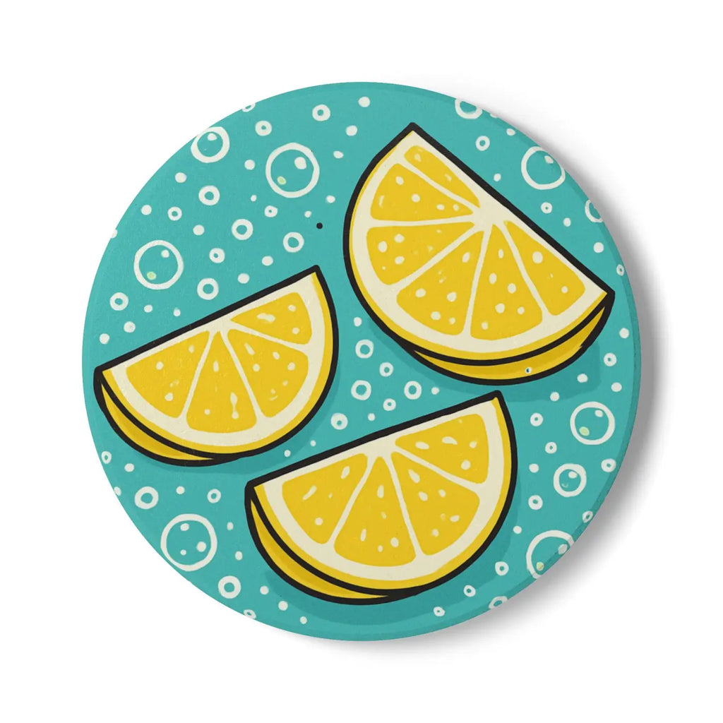 Lemon Slices Ceramic Coaster - Premium Home Decor - DipaliZ