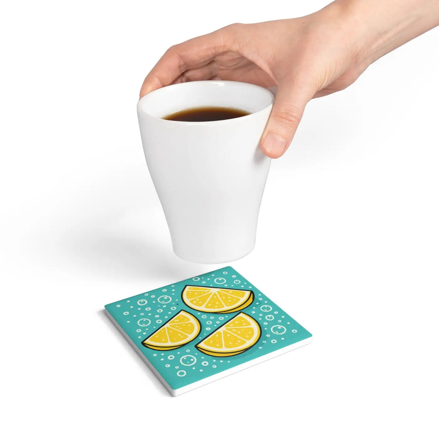 Lemon Slices Ceramic Coaster - Premium Home Decor - DipaliZ