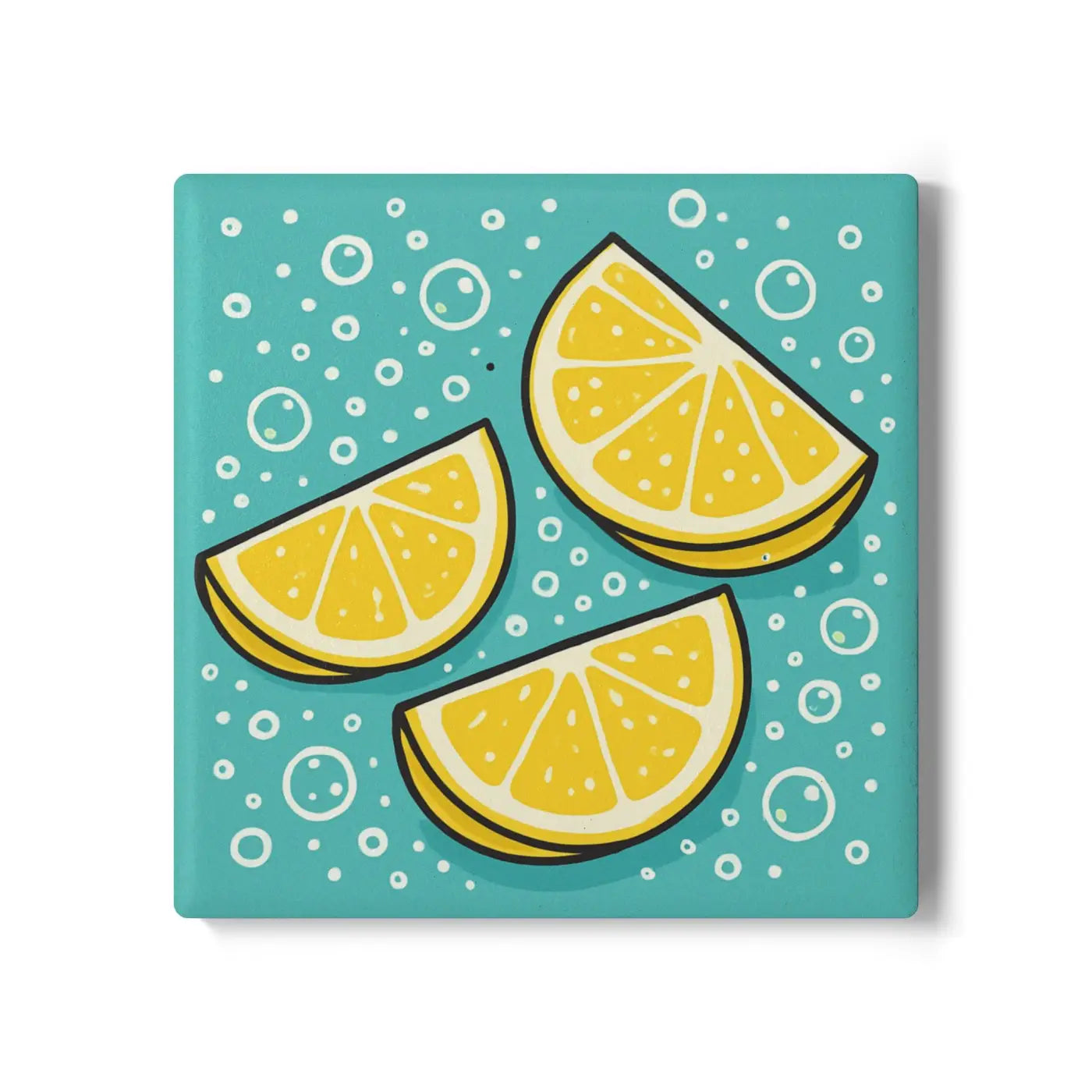 Lemon Slices Ceramic Coaster - Premium Home Decor - DipaliZ
