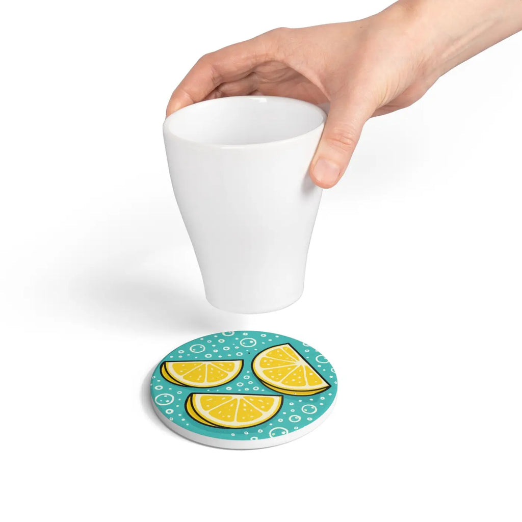 Lemon Slices Ceramic Coaster - Premium Home Decor - DipaliZ