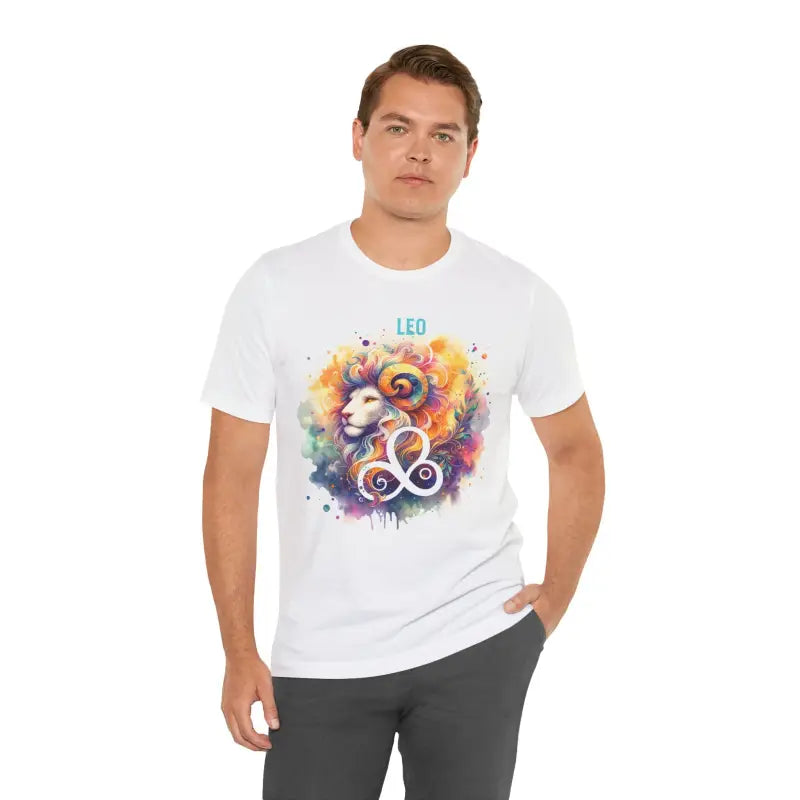Leo Zodiac Sign Tee - Starry Jersey Short Sleeve - DipaliZ