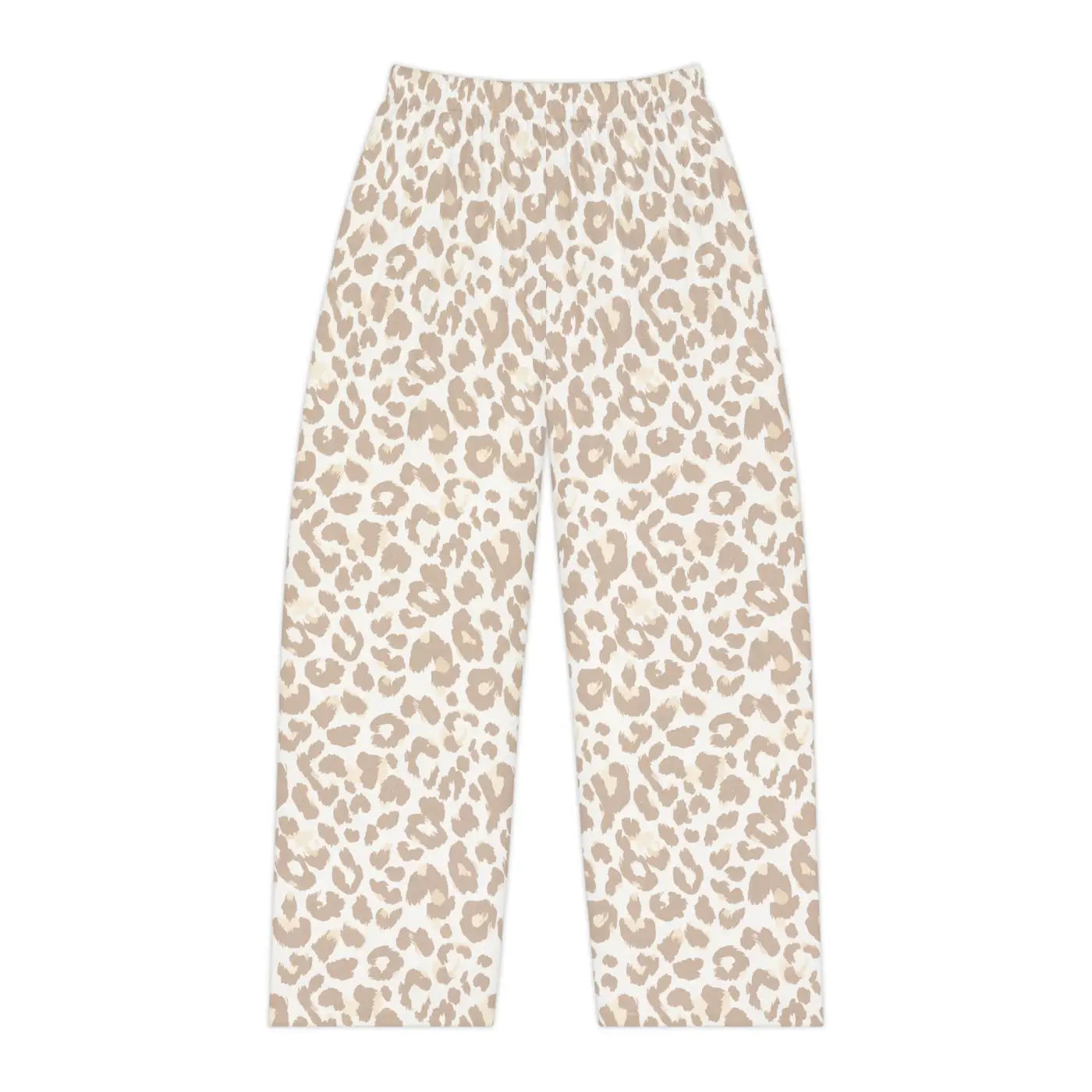 Leopard Print Pajama Pants - Beige Cozy Lounge Sleepwear - DipaliZ