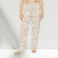 Leopard Print Pajama Pants - Beige Cozy Lounge Sleepwear - DipaliZ