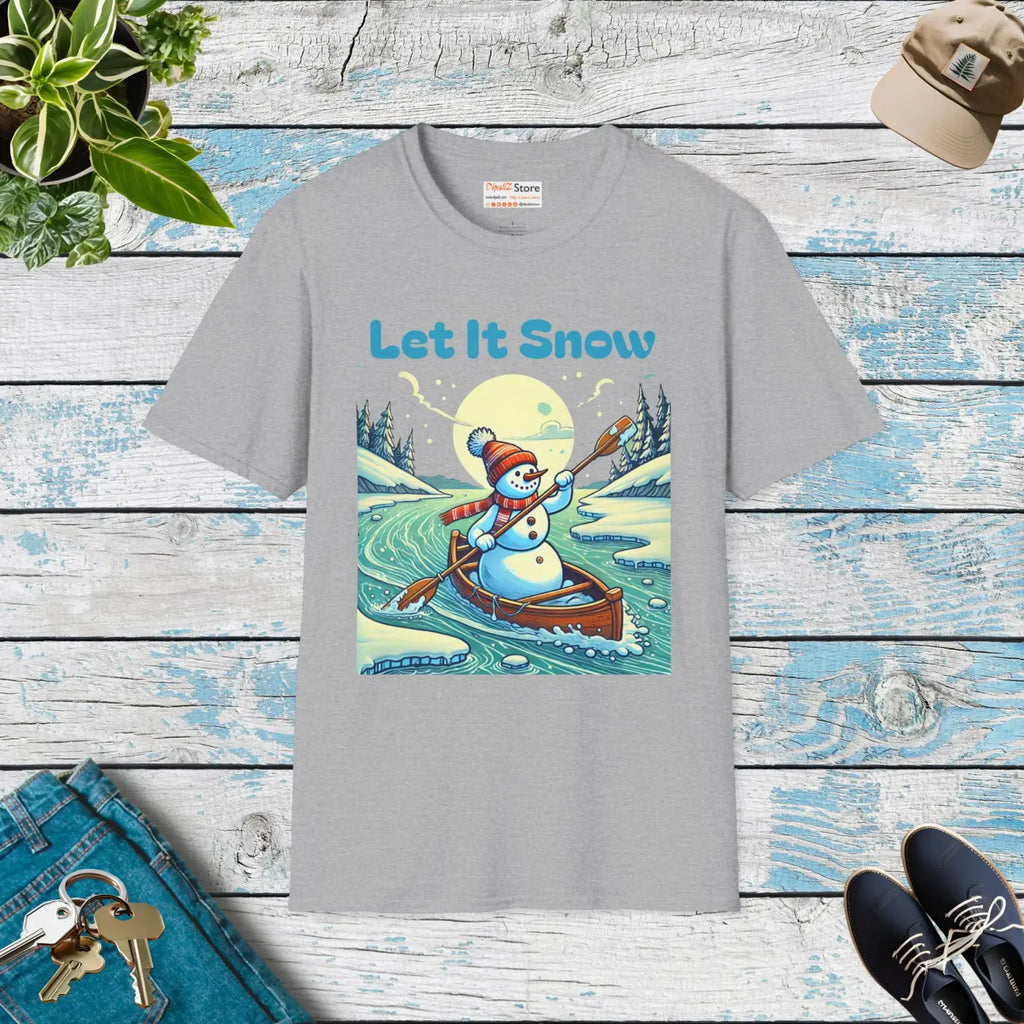 Unisex Softstyle Snowman Tee - Winter Eco-Friendly Gift - DipaliZ
