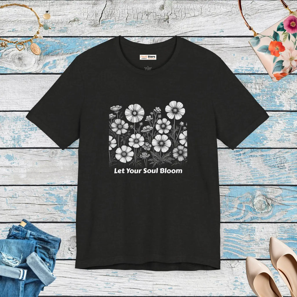 Soul Bloom Short Sleeve Tee - Tapered Shoulders Unisex - DipaliZ