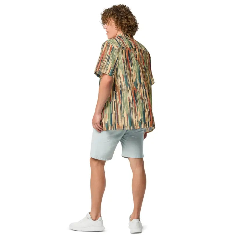 Stripes Unisex Button Shirt - Multicolored Eco Style - DipaliZ
