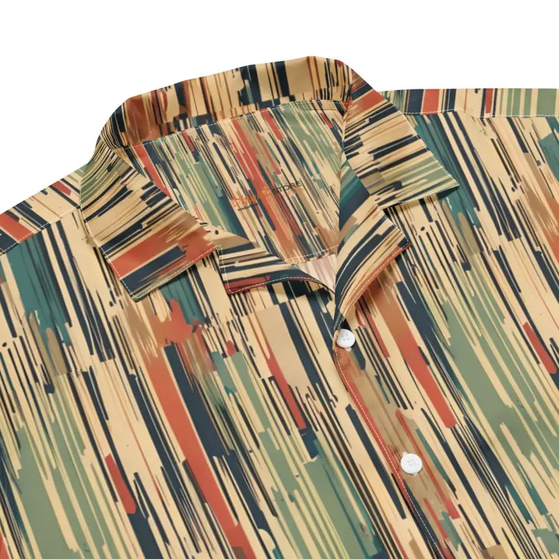 Stripes Unisex Button Shirt - Multicolored Eco Style - DipaliZ