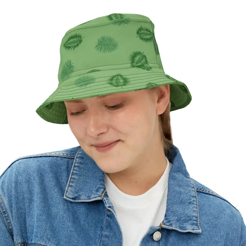 Tropical Palm Leaves Bucket Hat - Polyester - DipaliZ