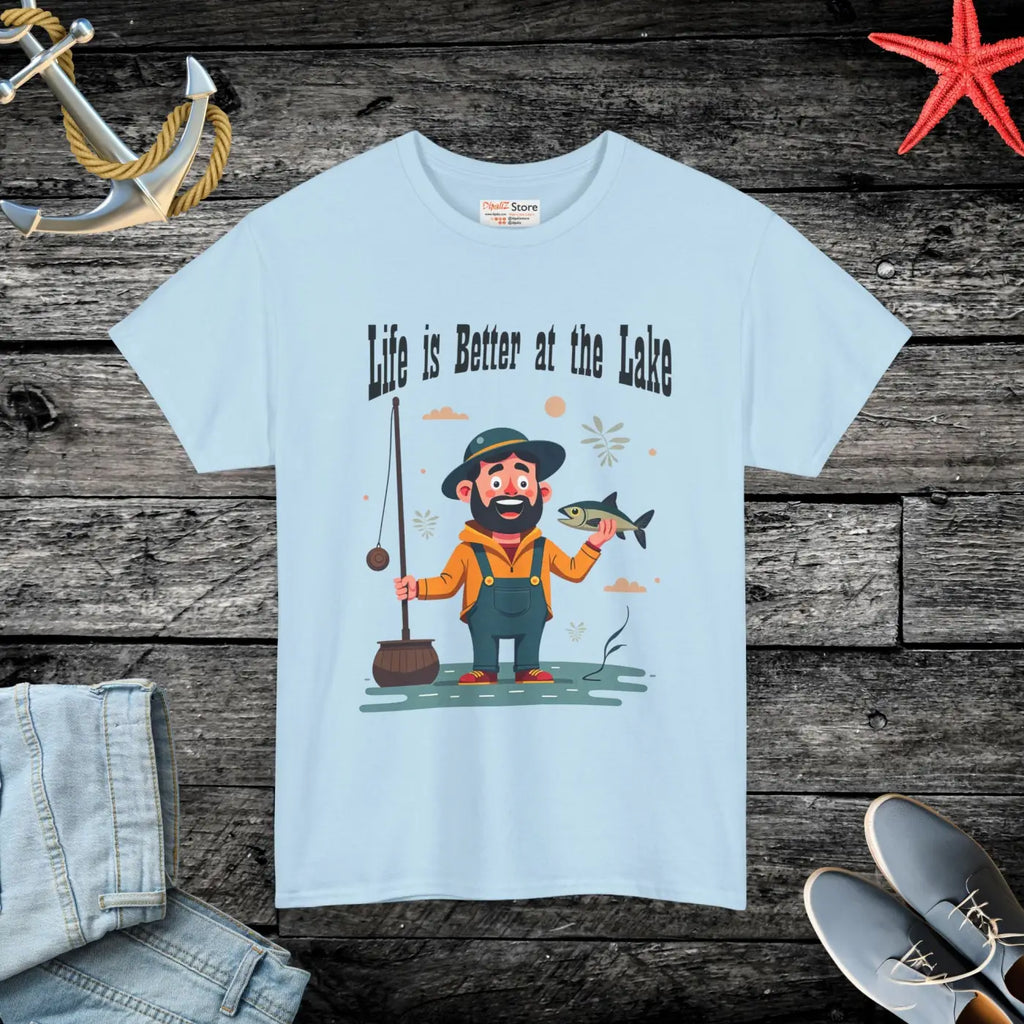 Lake Life Heavy Cotton Tee - Breezy Lakeside Vibes - DipaliZ