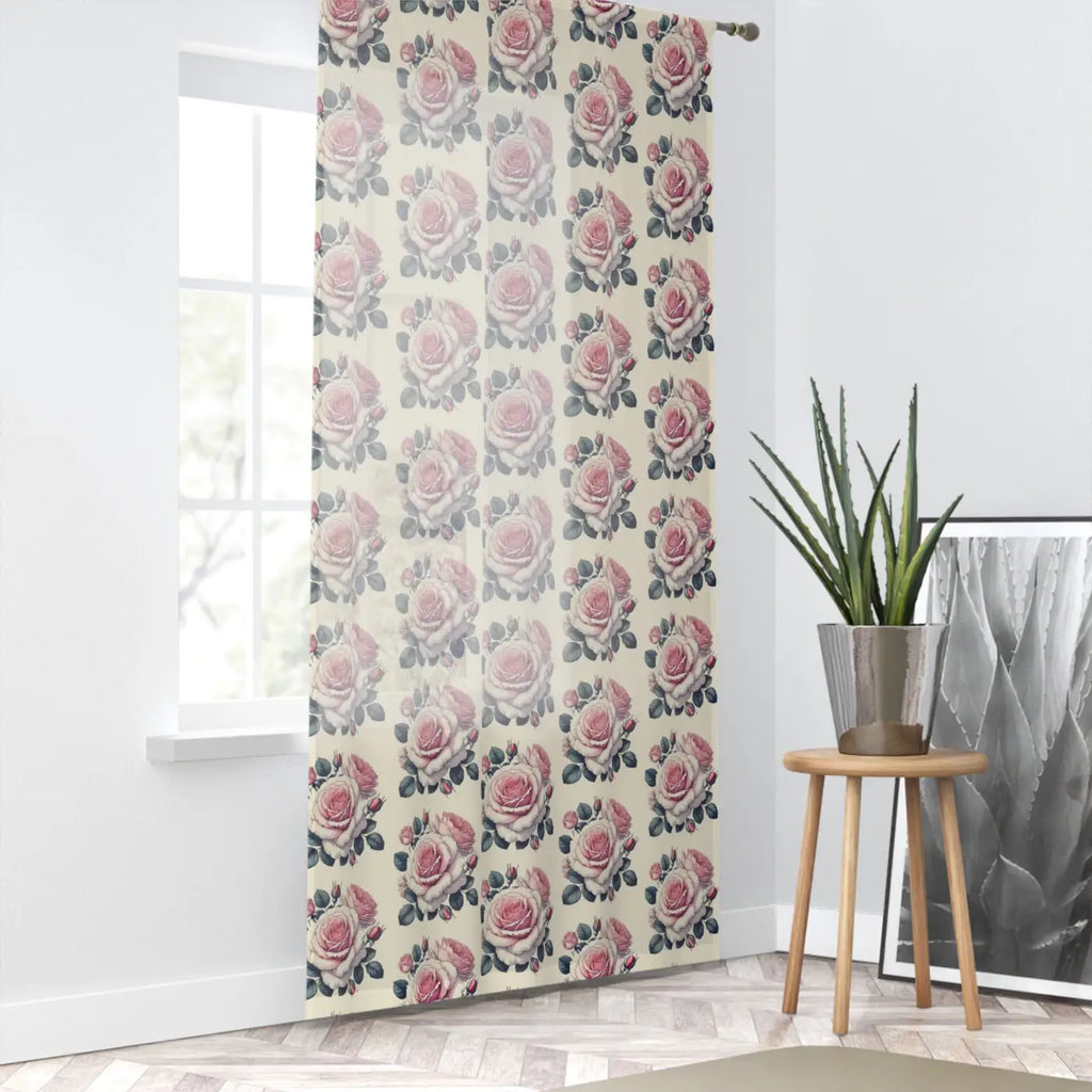 Chic Pink Roses Curtains - Elegant Home Decor - DipaliZ