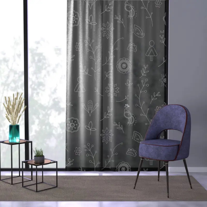 Art Window Curtain - Nature Line Art Home Decor - DipaliZ