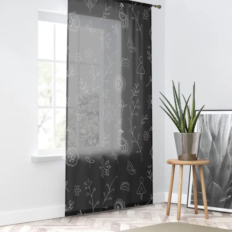 Art Window Curtain - Nature Line Art Home Decor - DipaliZ