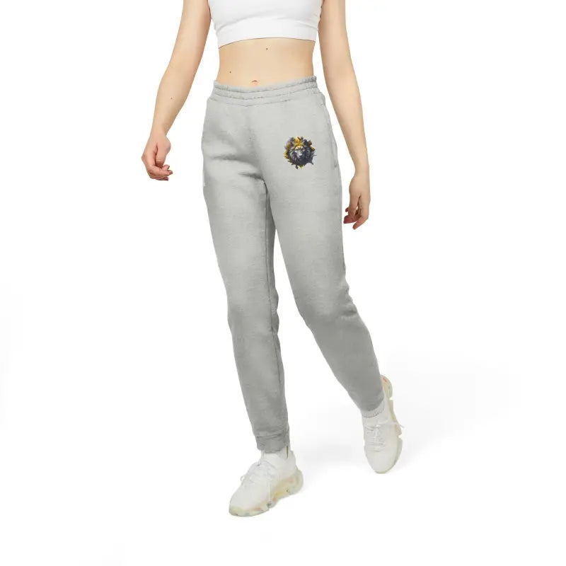Lion Crown Unisex Fleece Joggers - Sustainable Athleisure - DipaliZ