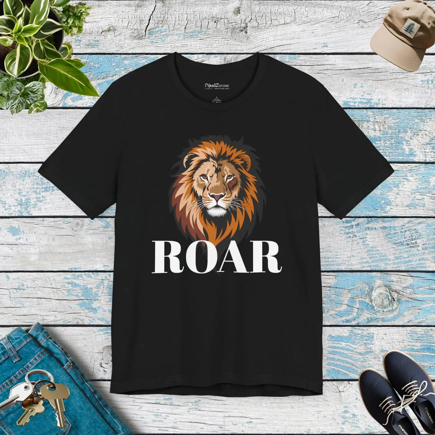 Roar Unisex Jersey Tee - Ultimate Comfort Lion Design - DipaliZ