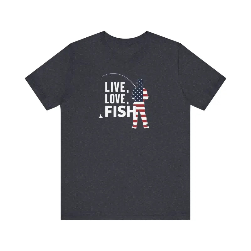 Fishing 4th of July Tee - Live Love Fish Design - DipaliZ