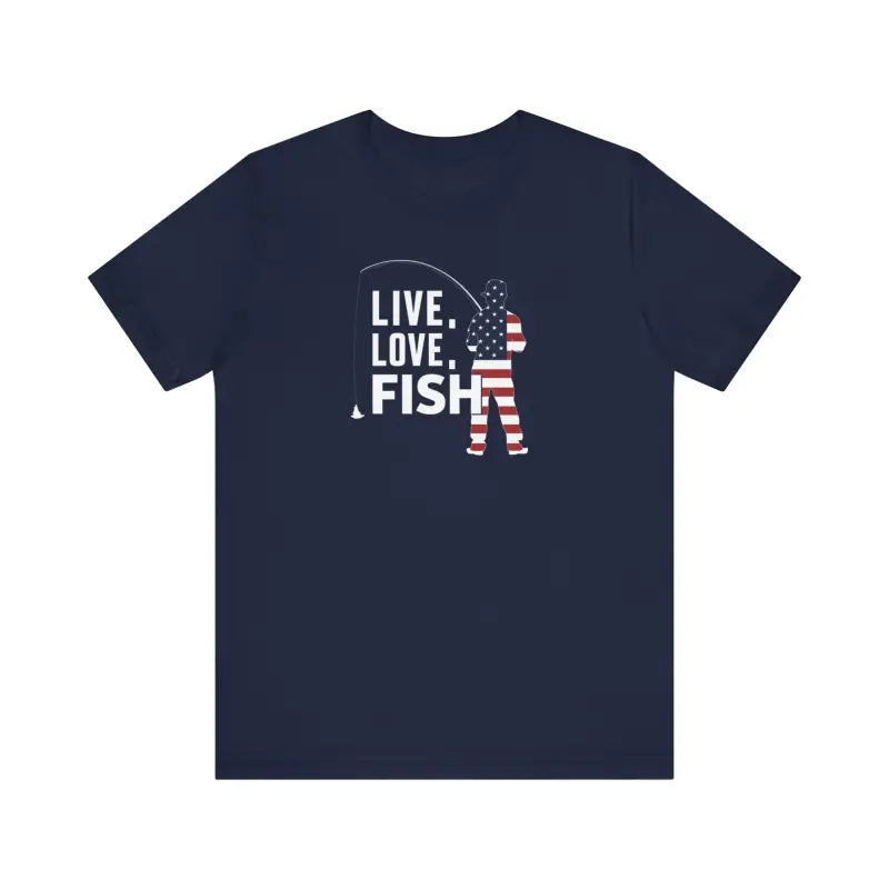 Fishing 4th of July Tee - Live Love Fish Design - DipaliZ