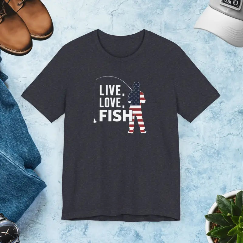 Fishing 4th of July Tee - Live Love Fish Design - DipaliZ